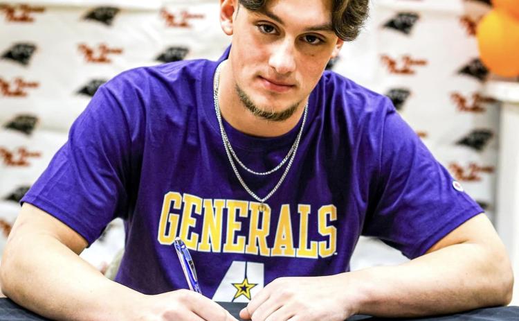 Cayden McCollough, of Pine Prairie High School, signs to play baseball at Louisiana State University of Alexandria. (Photo by Abby Reed)